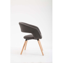 Silla de comedor Giza, tela Natura, gris oscuro